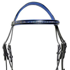 Brida de cuero para caballo con frontal de cristal de 3 hileras, acolchado blanco, narquera acolchada, brida de doma, equipo de lujo para caballo, riendas de cuero - Product Image 3