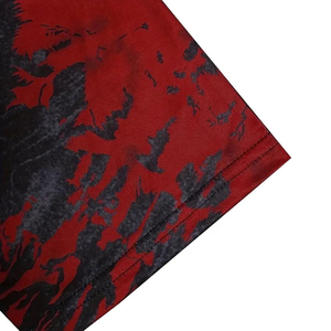 Camiseta Corta para Mujer, Roja y Negra, Tie Dye, Estampada, Cuello Redondo, Manga Corta, Top Corto de Verano - Product Image 4