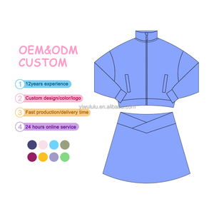 Logo personnalisé OEM Ensemble yoga et gymnastique pour enfants Vêtements de sport Veste à glissière de fitness pour petites filles Motif décontracté solide Taille 5t - Product Image 1