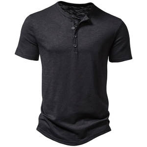 Camiseta Henley para Hombre, 100% Algodón, Frente Liso, Corte Regular, Talla Personalizada, Precio Directo de Fábrica, MOQ Bajo, Calidad Garantizada a Nivel Mundial - Product Image 4