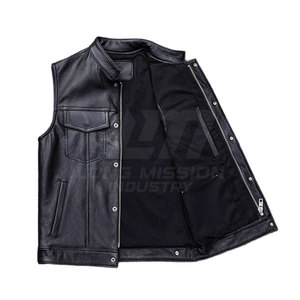 Gilet en cuir au design personnalisé, gilet en cuir de couleur personnalisée, vêtements en cuir, gilet en cuir - Product Image 2