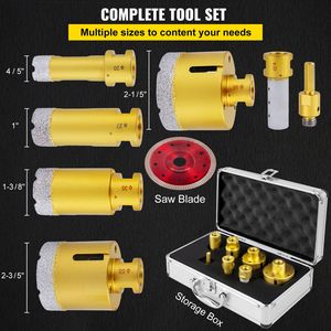 Kit di 7 Punte Diamantate per Trapano 20/27/35/55/68mm, Sega a Tazza per Piastrelle con Segmento Diamantato da 0,59in/15mm Brasato Sottovuoto - Product Image 4