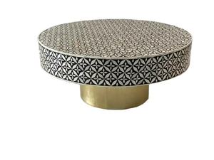 Table basse de luxe en nacre incrustée à la main pièce maîtresse de salon Table de canapé en bois de qualité supérieure pour la décoration intérieure et l'hôtel - Product Image 3