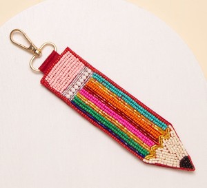Luxury Eco-Friendly Flower Seed Beadwork Synthetic Crystals Keychain Fashion Bag <b>Charm</b> Custom <b>Keyring</b> Handbag Embroidered Key - Product Image 4