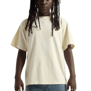 T-shirts oversize pour hommes en coton lavé, coupe ample, épaules tombantes, col rond, style vintage baggy, streetwear, en vente - Product Image 4