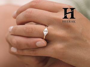 Luxury Trillion Cut Lab Grown Diamond Engagement <b>Ring</b> 14K Yellow Gold Toi et Moi <b>Two</b> <b>Stone</b> Diamond <b>Ring</b> Triangle Cut Jewelry - Product Image 2