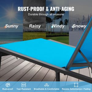 Sedia a Sdraio in Alluminio per Patio, Reclinabile in 5 Posizioni, Pieghevole per Bordo Piscina, Sedia Reclinabile da Esterno - Product Image 3