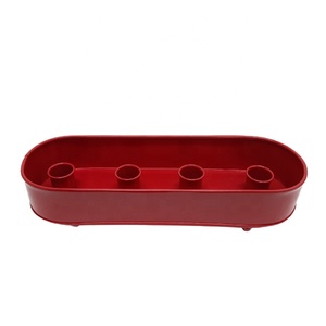 Portavelas de Adviento de Metal de hierro, color rojo recubierto de polvo para decoración navideña, portavelas y portavelas - Product Image 1