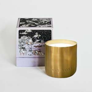 Exclusivo Portavelas de Latón con Tapa de Madera, Lujosa Vela Votiva de Vainilla Hecha a Mano para Venta al por Mayor, Decoración Navideña para el Hogar, Acabado Cepillado - Product Image 5