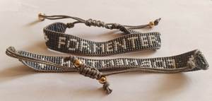 Bracelet à perles géométriques en alliage, style bohème, bijoux unisexes, motif gris et blanc, bracelet réglable - Product Image 3