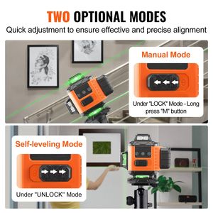 Livella Laser Autolivellante 4x360° Verde da 30m con 16 Linee, Impermeabile IP54, Telecomando e Funzione Fai-da-te - Product Image 3