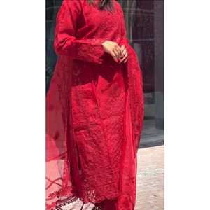 Conjunto de ropa de fiesta Georgette de imitación pesada para mujer de diseñador con parte inferior elegante y parte superior e inferior de aspecto elegante Dupatta - Product Image 5