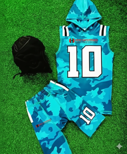 Ensemble d'uniformes de football américain 7v7 respirants, design classique, personnalisés OEM, avec impression par sublimation de haute qualité - Product Image 6