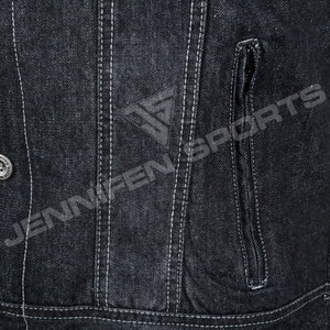 Chaleco de mezclilla negro personalizado 100% para hombre, nuevo chaleco de motociclista sin mangas con patrón 3D, moderno y casual para invierno. - Product Image 5