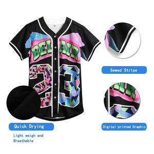 Camiseta de Béisbol para Hombre, Logotipo Personalizado, Transpirable, de Poliéster, Uniforme Deportivo Sublimado para Clubes - Product Image 1