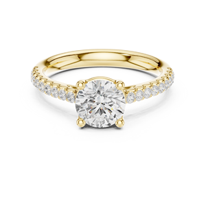 Bague de fiançailles classique en or 14 carats avec diamant rond de 1 carat cultivé en laboratoire, rapport IGI, qualité VVS VS DEF, pour anniversaire ou mariage - Product Image 6