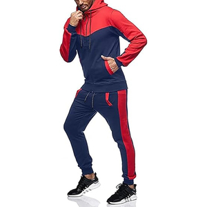 Custom Men Tracksuit <b>Set</b> Color Block Zip Hoodie and Jogger Pants Sportswear Casual Fitness Wear for Outdoor Use - Product Image 4