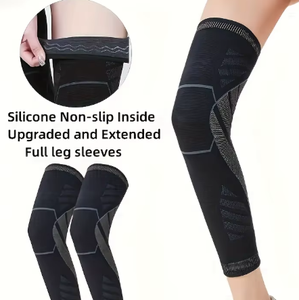 Manchons de compression antidérapants et respirants pour jambes entières, en mélange de spandex, unisexe, toutes saisons, à enfiler, anti-gonflement pour entorses - Product Image 1