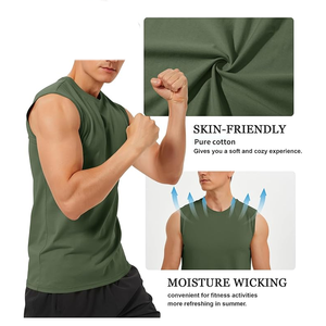 เสื้อกล้ามเจอร์ซีย์ผ้าฝ้ายคุณภาพพรีเมียมสำหรับผู้ชาย สวมใส่ได้ทั้งแบบสตรีทแวร์ ออกกำลังกาย วิ่ง ฟิตเนส และเล่นกีฬา - Product Image 6