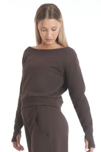 Sudadera con Capucha Grisácea 100% Algodón, Estilo Crop Top, 2 Piezas, Felpa, Lavado Ácido, Transpirable, Ecológica, para Invierno - Product Image 5