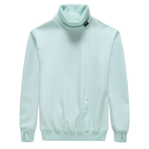 Men's Light Blue <b>Turtleneck</b> Pullover <b>Sweater</b> Solid Color Knitted Long Sleeve Autumn Wear - Product Image 6