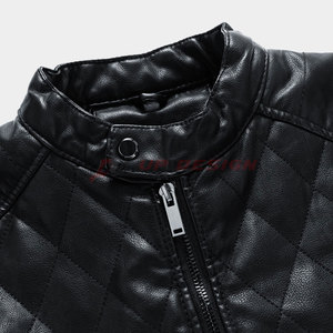 Custom Made Stand Solid Color Breathable Men <b>Winter</b> <b>Leather</b> <b>Jacket</b> Streetwear High Quality Eco-Friendly Hot Sale Reasonable - Product Image 5