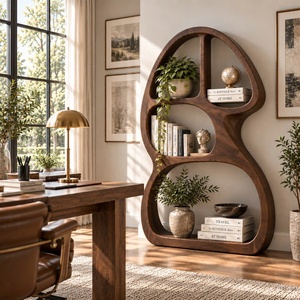 Estantería Moderna de Madera con Curvas Orgánicas y Estantes Fluidos para una Biblioteca Artística en el Hogar o un Elegante Adorno para la Sala de Estar - Product Image 6