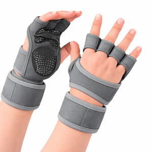 <b>Half</b> Finger Gym Gloves Mesh Palm Weight Lifting Adjustable Wrist Strap Breathable Non <b>Slip</b> Unisex Fitness Gloves - Product Image 4