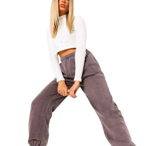 Jogging en toile délavée style urbain pour femme avec poches latérales, respirant, imperméable, haute qualité - Product Image 5