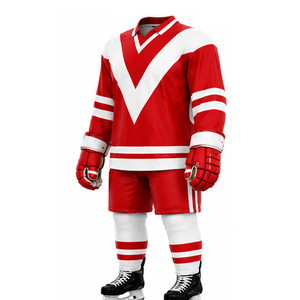 Custom Logo Ice Hockey Jersey Uniform Sets Printed Lightweight 100% Polyester High Quality Sports Gear - Product Image 5
