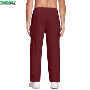 High Quality Solid Color Plain Dyed Mid Waist Lightweight Jogger Pants Men <b>Drawstring</b> Comfort Warm Breathable <b>Trousers</b> - Product Image 2