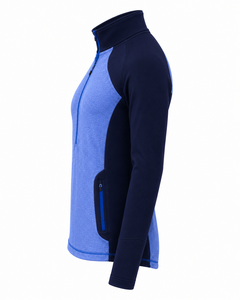 Women Navy Blue Heather Blue Quarter Zip Equestrian Base Layer Riding Shirt Breathable Stretch Training <b>Top</b> Custom OEM ODM - Product Image 3