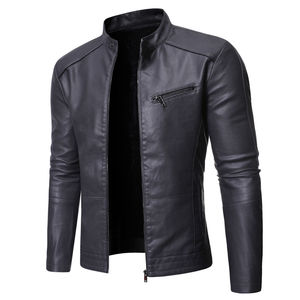 Veste en cuir véritable pour homme, style motard vintage, coupe ajustée, noire, collection automne-hiver, vente en gros OEM - Product Image 1