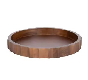 Bandeja de servir de madera rectangular con patrón grabado, diseño tradicional y moderno, duradera para fiestas, bandeja de servir en madera - Product Image 6
