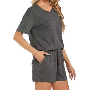 Conjunto de Ropa de Verano para Mujer, Conjunto de Dos Piezas de Manga Corta, Algodón Suave y Transpirable, Color Personalizado, 2026 - Product Image 6