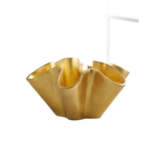 Bol à vaisselle en émail blanc fini or bols de service de salade de fruits de luxe fournitures de fêtes d'événement bol de décoration de table Style moderne - Product Image 4