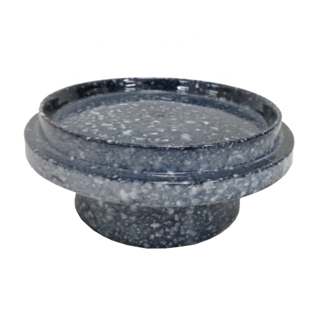 Wholesale Bulk Smoke Stone Finishing Aluminium Home Decorative Luxury Candle Pillar Holder Modern Style Candle Stand Handmade