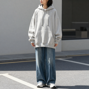 เสื้อฮู้ดดี้ผู้หญิงไซส์ใหญ่ ทรงหลวม ผ้าฝ้ายฟลีซ แบบสวมหัว พร้อมบริการปรับแต่งแบบ OEM ODM - Product Image 4