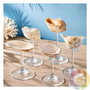 Coupe en coquillage fait main, verre en coquillage naturel, décoration d'intérieur, style côtier, centre de table, vaisselle décorative pour fête - Product Image 1