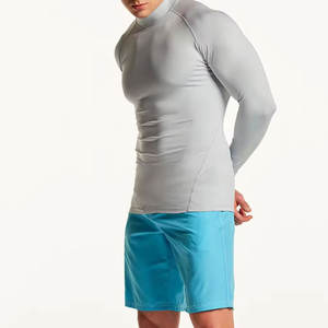 Camiseta deportiva de nailon con logotipo personalizado de spandex para hombre, ropa de gimnasio, camisetas de protección contra erupciones cutáneas para hombre, ropa de artes marciales, traje de baño. - Product Image 4