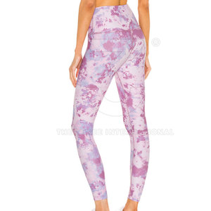 Best Selling Premium Quality Women <b>Leggings</b> Elastic Waist Solid <b>Pattern</b> for Yoga Running-Lightweight Spandex/Nylon Active Wear - Product Image 3