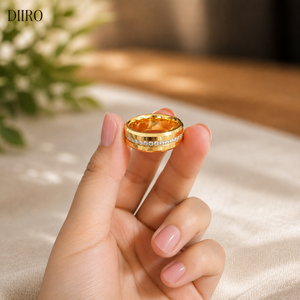 Anillo de Compromiso de Oro Amarillo de 14K con Diamante Brillante de Corte Redondo, Anillo de Boda Unisex, Joyería Clásica de Moissanita - Product Image 4