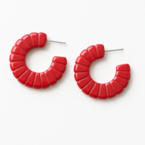 Boucles d'oreilles créoles en résine verte de luxe, design tendance, bijoux fantaisie en acrylique, accessoire unisexe pour femme - Product Image 3