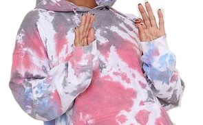 Venta al por mayor de alta calidad Hot Pink Tie-Dye Hoodie Oversized Acid Wash Hoodie para mujer Rosa sudadera de moda para mujer - Product Image 3