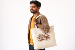 AMANI 300gsm Cotton <b>Canvas</b> <b>Tote</b> Bag Long Handle Heavy Duty Eco Friendly Reusable Shopping Bag Custom Urban Style Print Washable - Product Image 3