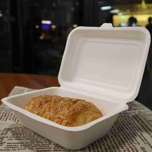 Nouvelle boîte en bagasse compostable pour l'emballage d'aliments chauds et froids, 9x6 pouces, compatible micro-ondes, pour les déjeuners au bureau et à l'école - Product Image 1