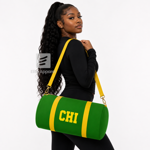 Custom Chi Eta Phi Sorority Tote <b>bag</b> green and yellow Embroidered Logo Daily Use Large Capacity Nylon polyester <b>duffel</b> <b>bag</b> - Product Image 3