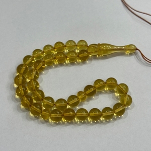 ลูกประคำอำพันบอลติกธรรมชาติทรงกลม ขนาด 8 มม. 33 เม็ด สีเหลือง ไม่ผ่านการปรับแต่ง ผลิตจากประเทศโปแลนด์ คุณภาพดี อำพันแท้ ขายส่ง - Product Image 3