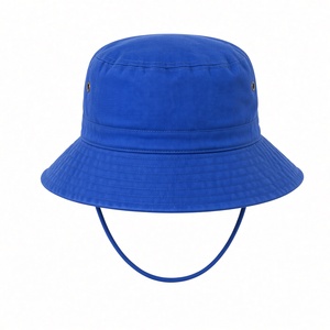 หมวกบูนี่สีน้ำเงินรอยัลสำหรับผู้ชาย ปักตัวอักษร ปีกกว้าง ผ้าฝ้าย สำหรับกิจกรรมกลางแจ้ง ตกปลา ซาฟารี ป้องกันแสงแดด ปรับสายรัดคางได้ - Product Image 4