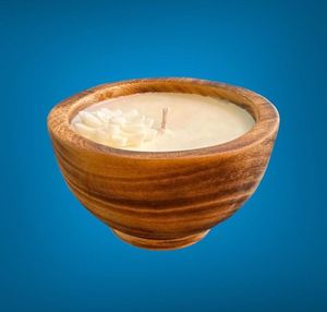 New Arrival Wooden Base Candle Bowl For Home Wedding Festive Handcrafted Dough Candle Container For Tabletop Restaurant & Cafes - Product Image 4
